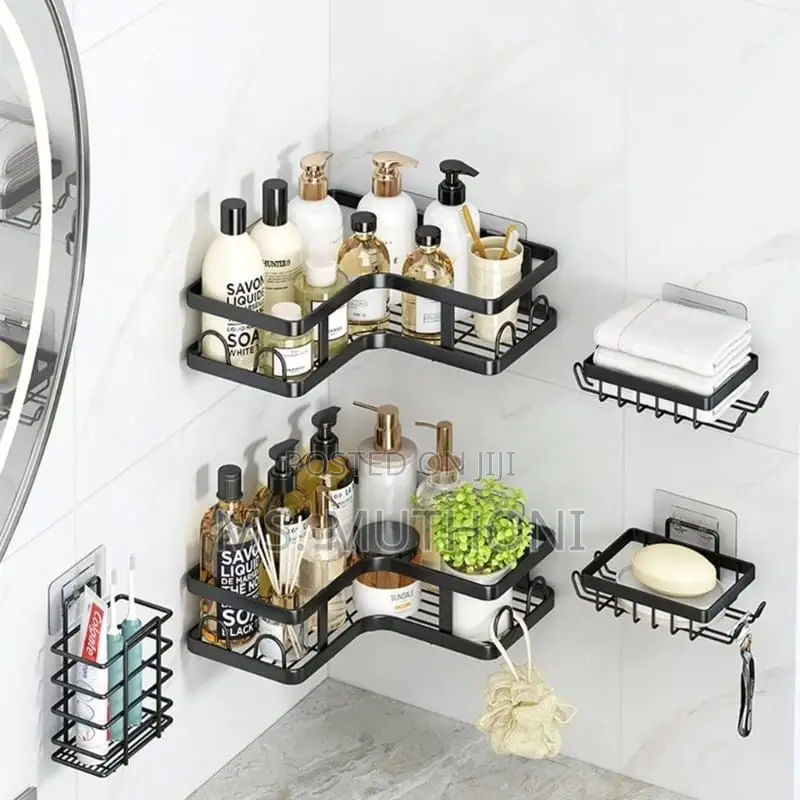 5pcs Set Corner Shower Caddy Shelf/Bathroom Organizer*