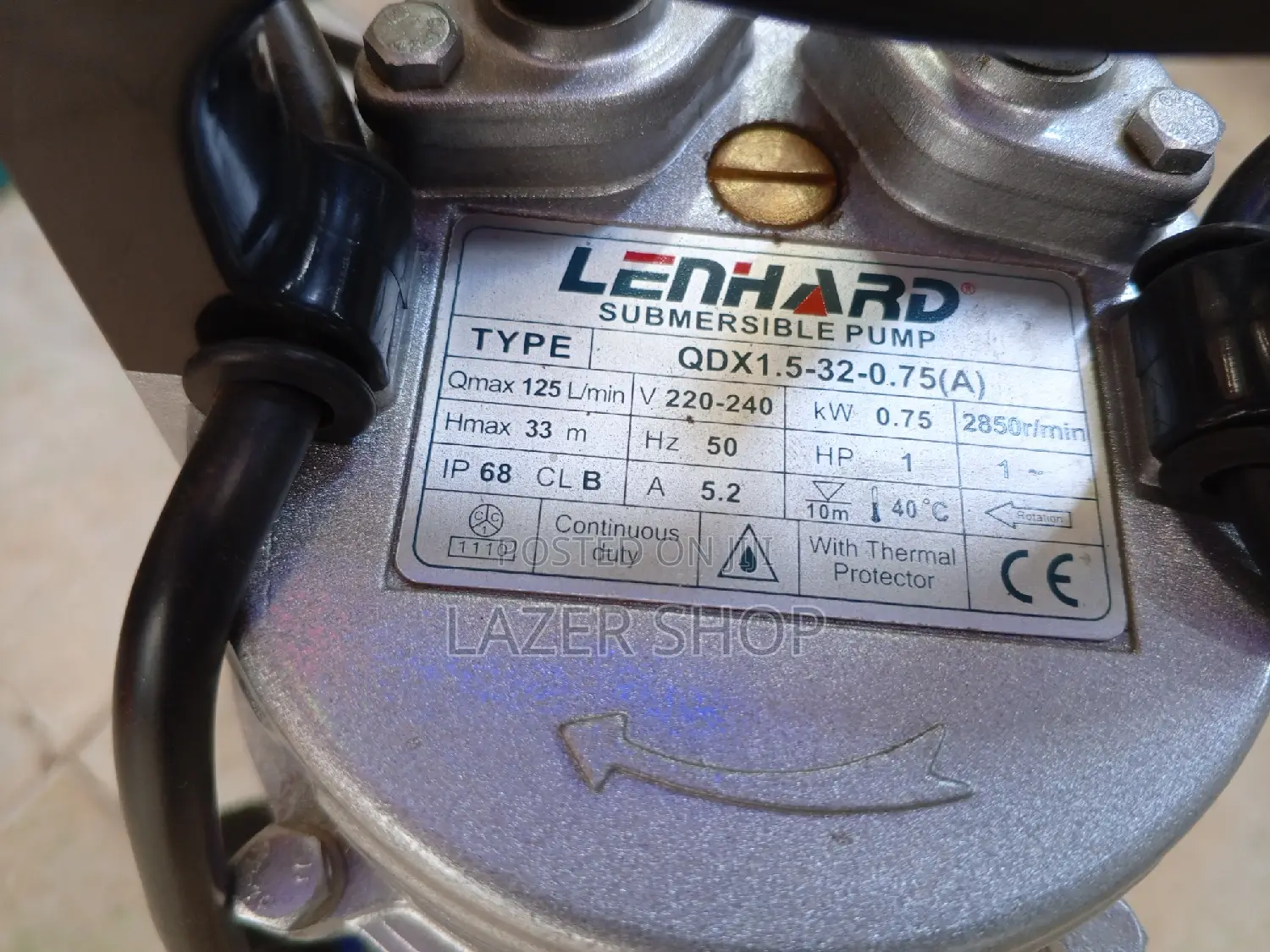 Lenhard Submersible Pump 1hp