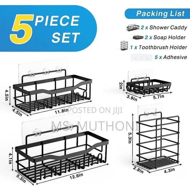 5pcs Set Shower Caddy Shelf/Bathroom Organizer* - thumbnail 2