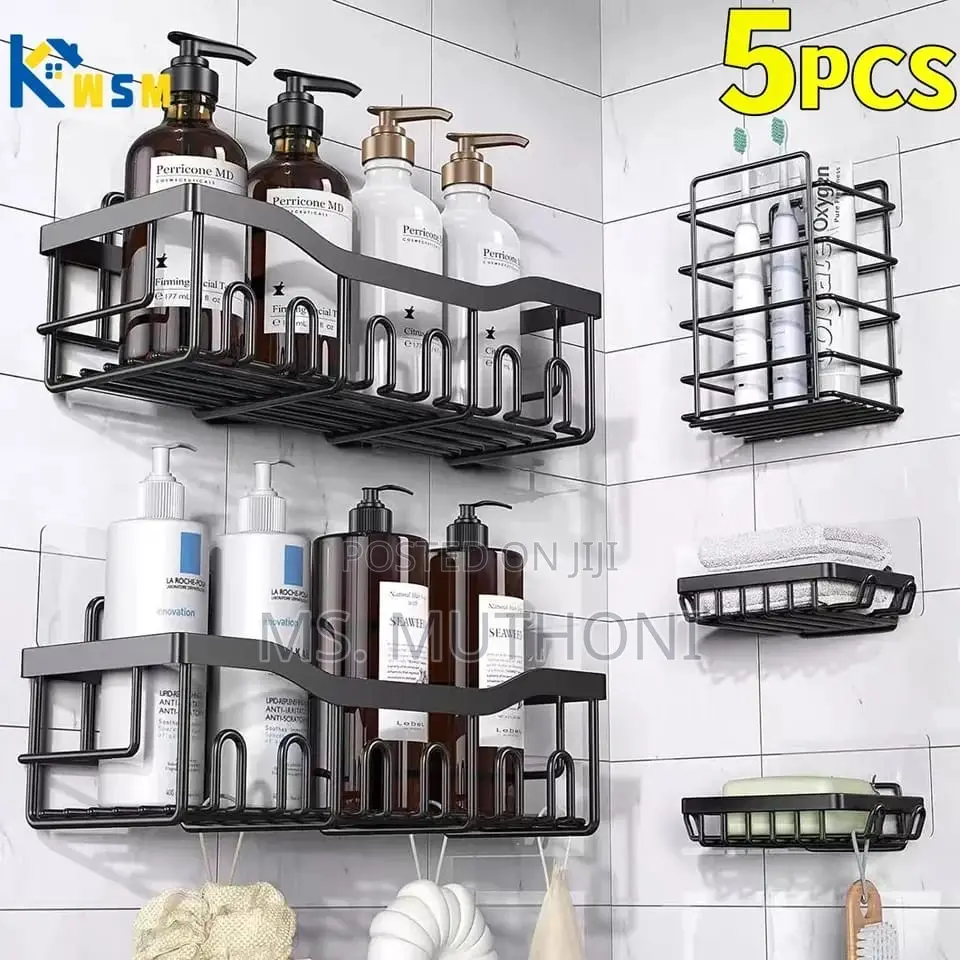 5pcs Set Shower Caddy Shelf/Bathroom Organizer*