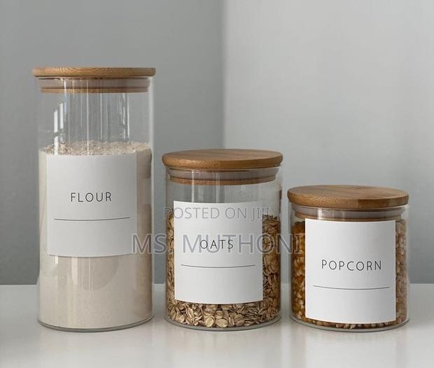 Large Capacity Glass Storage Containers With Bamboo Lids - thumbnail 6