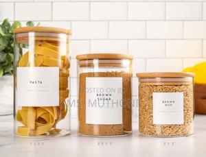 Large Capacity Glass Storage Containers With Bamboo Lids - thumbnail 2