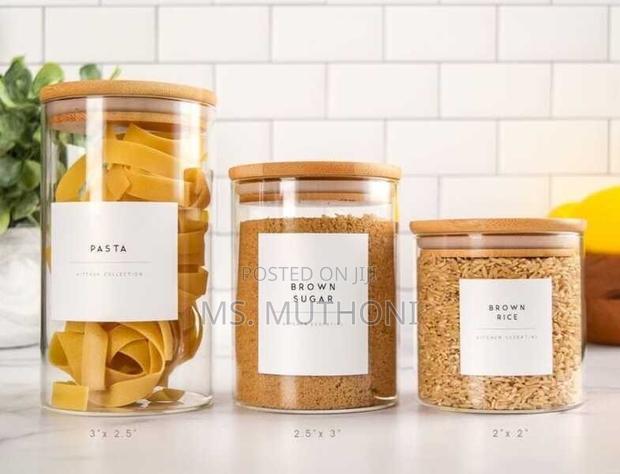 Large Capacity Glass Storage Containers With Bamboo Lids - main view