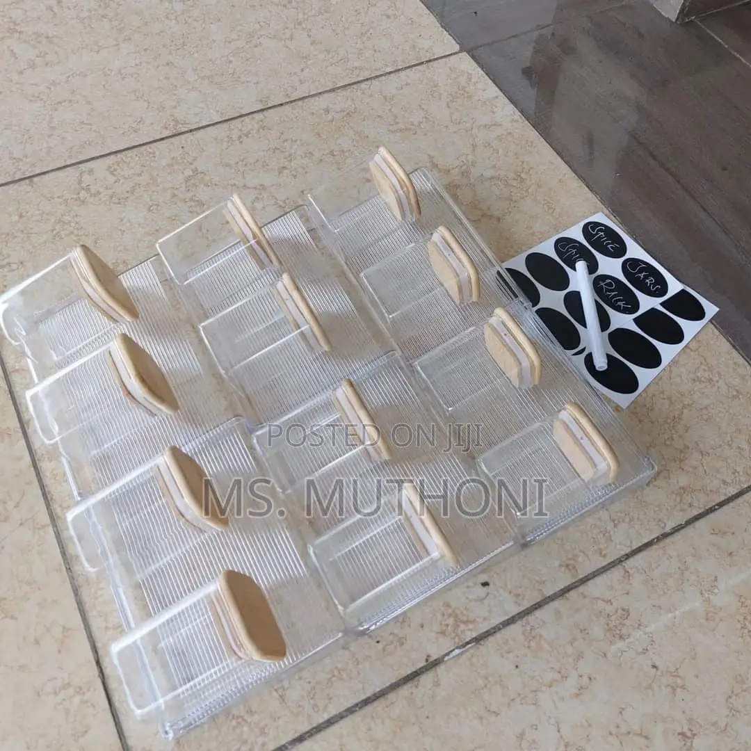12pcs 200 Ml Square Glass Spice Jar Set