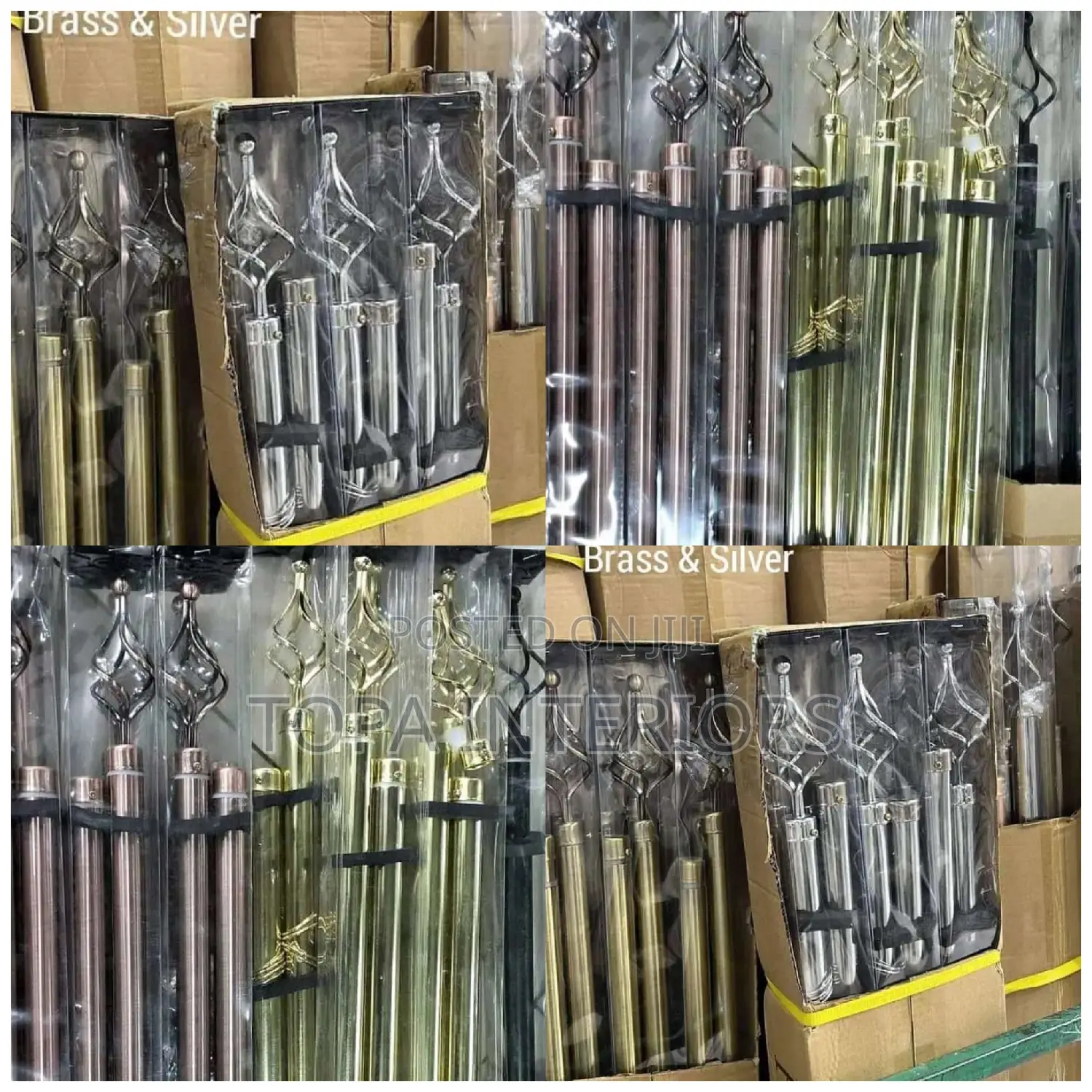 Chrome Pipe 2 Metres Adjustable Single Curtain Rods