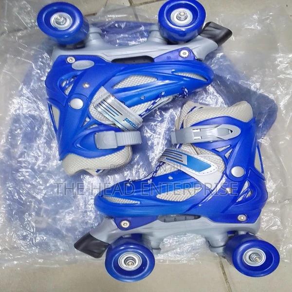 Blue New Four Wheel Beginner Skates Available Medium Size - thumbnail 3