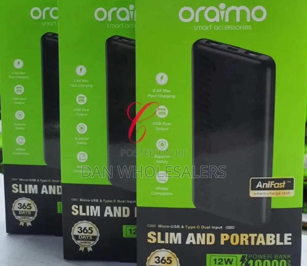 Oraimo Toast 10 Flash 10,000mah P118D Power Banks.