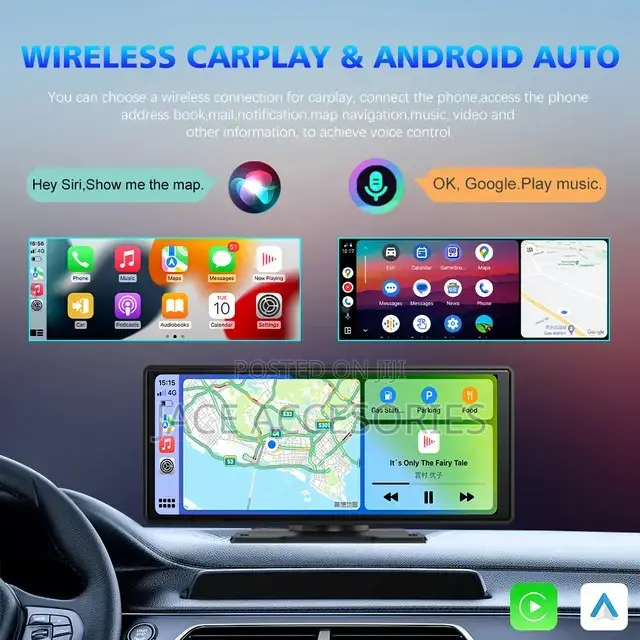 Car Wireless Monitor Blackbox DVR Carplay, Android Auto