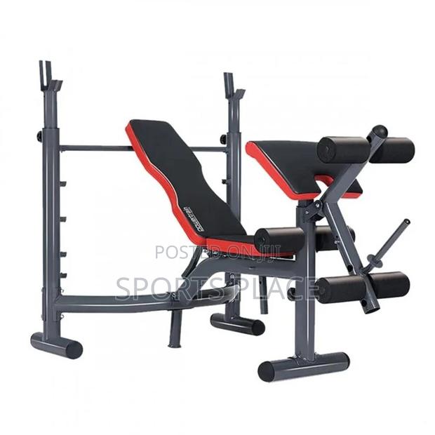 Multifunctional Bench With Preacher Curl and Leg Extensions