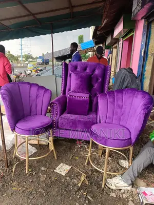 Pedicure Seat, Puff and 2 Manicure Seats Purple 