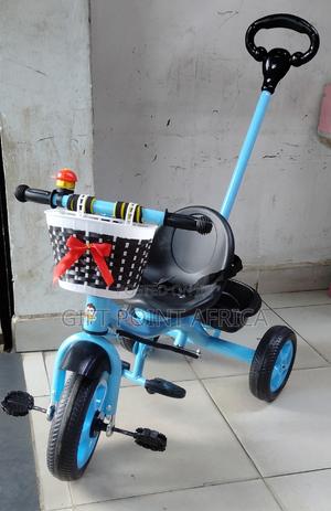 Blue Push Handle Kids Tricycle - thumbnail 2