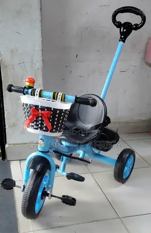 Blue Push Handle Kids Tricycle