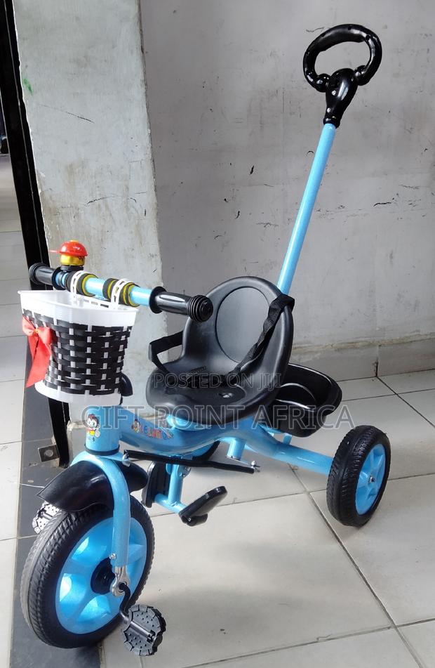 Blue Push Handle Kids Tricycle - thumbnail 3