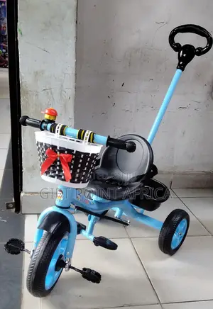 Blue Push Handle Kids Tricycle