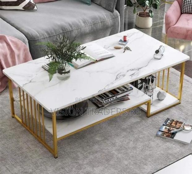 Modern Marble Effect Coffee Table White