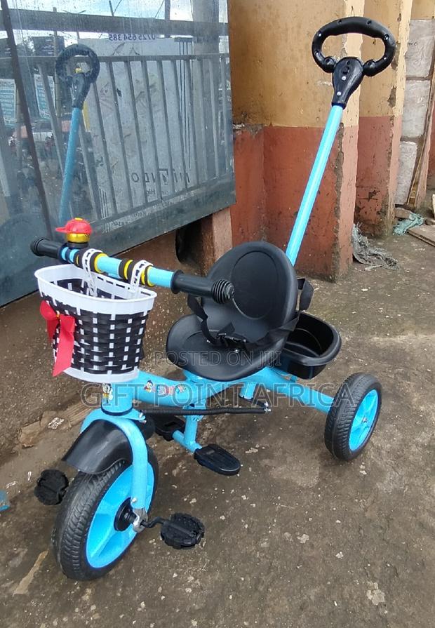 Push Handle Kids Triacycle Blue in Color - thumbnail 4
