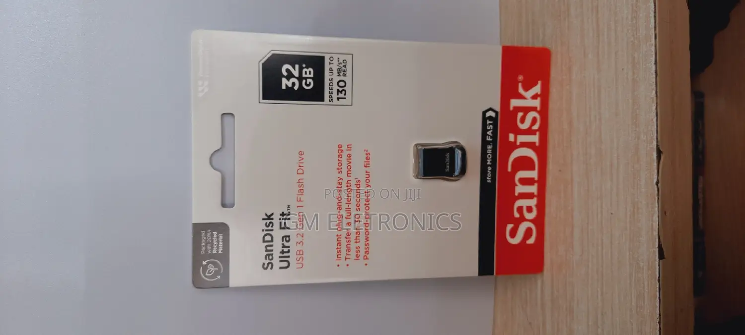 32 GB Sandisk Ultra Fit With 130mb/S Read Speed.