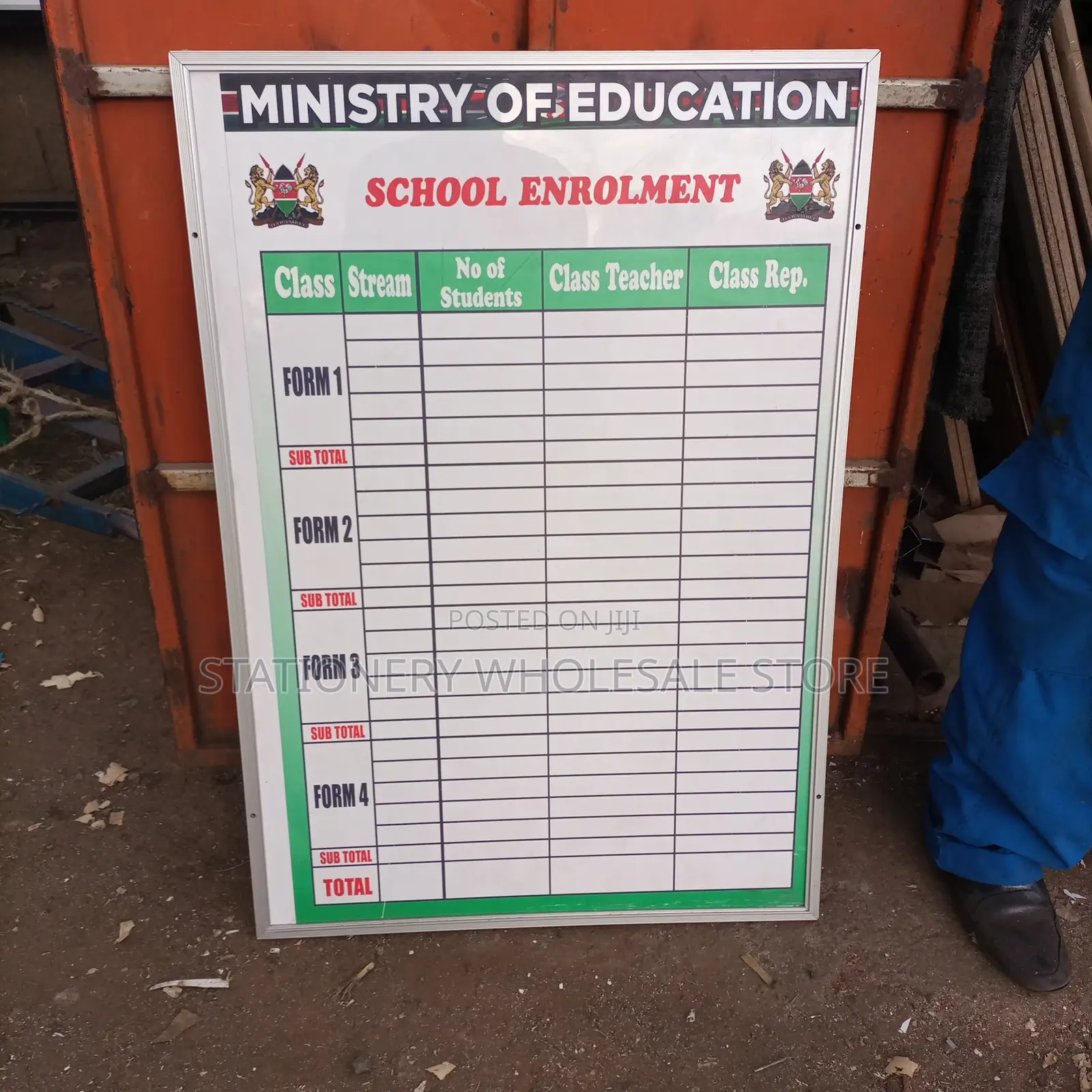 School Enrolment Board 4ftx2ft