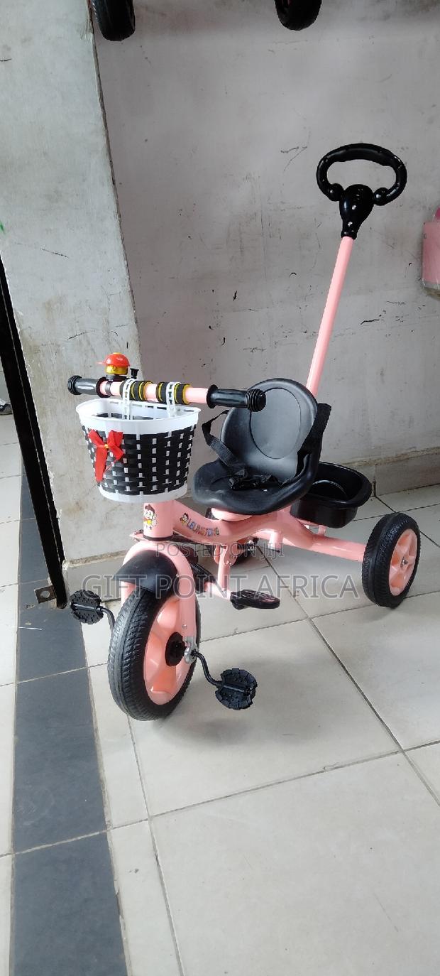 Pink Push Handle Kids Triacycle - thumbnail 2
