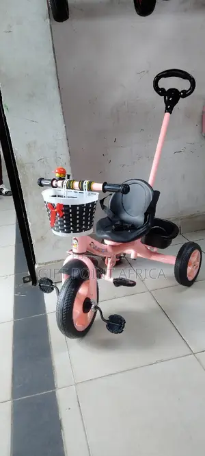 Pink Push Handle Kids Triacycle