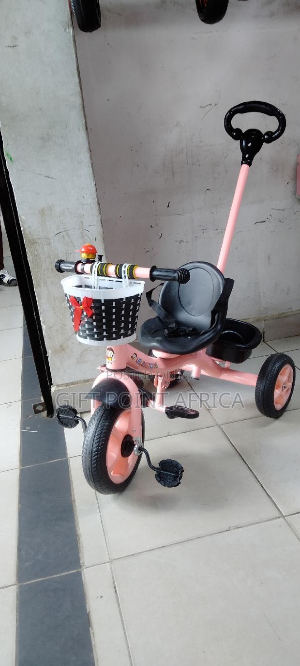 Pink Push Handle Kids Triacycle - thumbnail 3