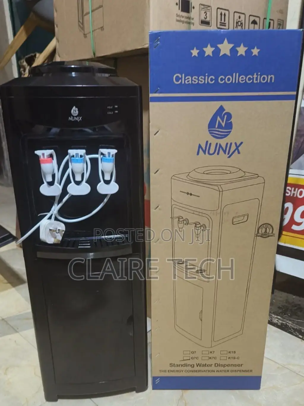Black Nunix 3 Taps Water Dispenser