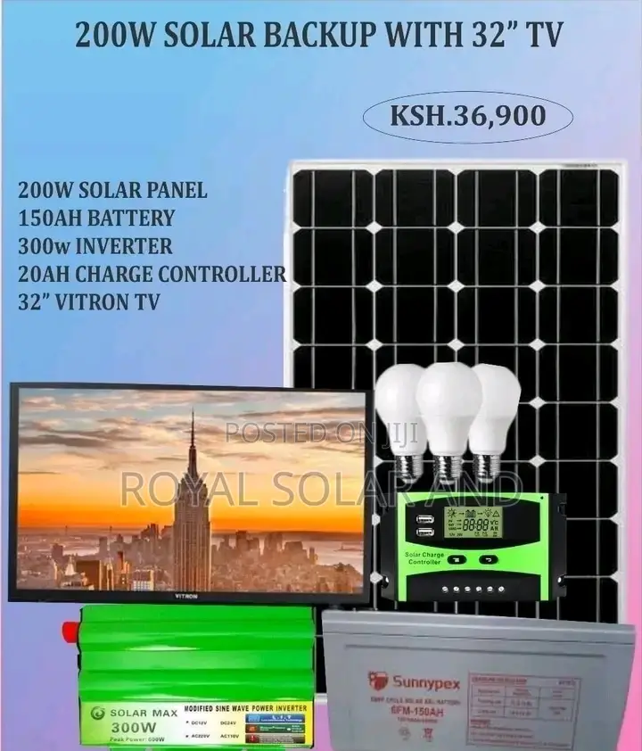 200watts Solar Backup With 32 Inches Digital Tv