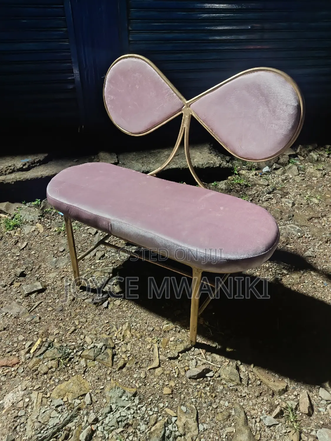 Salon Waiting Bench, 2 Seater Baby Pink 