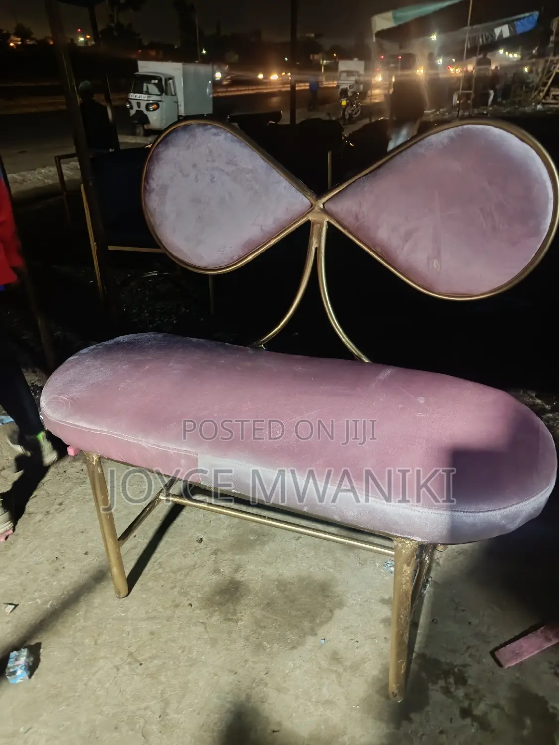 Salon Waiting Bench, 2 Seater Baby Pink 
