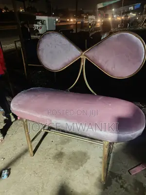 Salon Waiting Bench, 2 Seater Baby Pink 