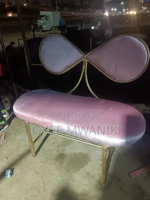 Salon Waiting Bench, 2 Seater Baby Pink 