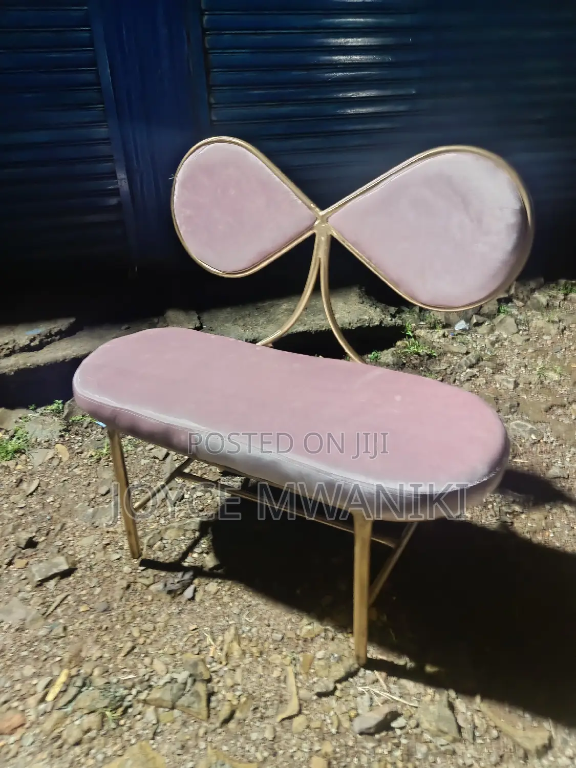 Salon Waiting Bench, 2 Seater Baby Pink 