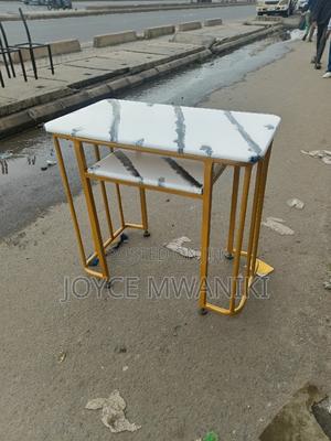 Manicure Marble Table, White and Gold - main view