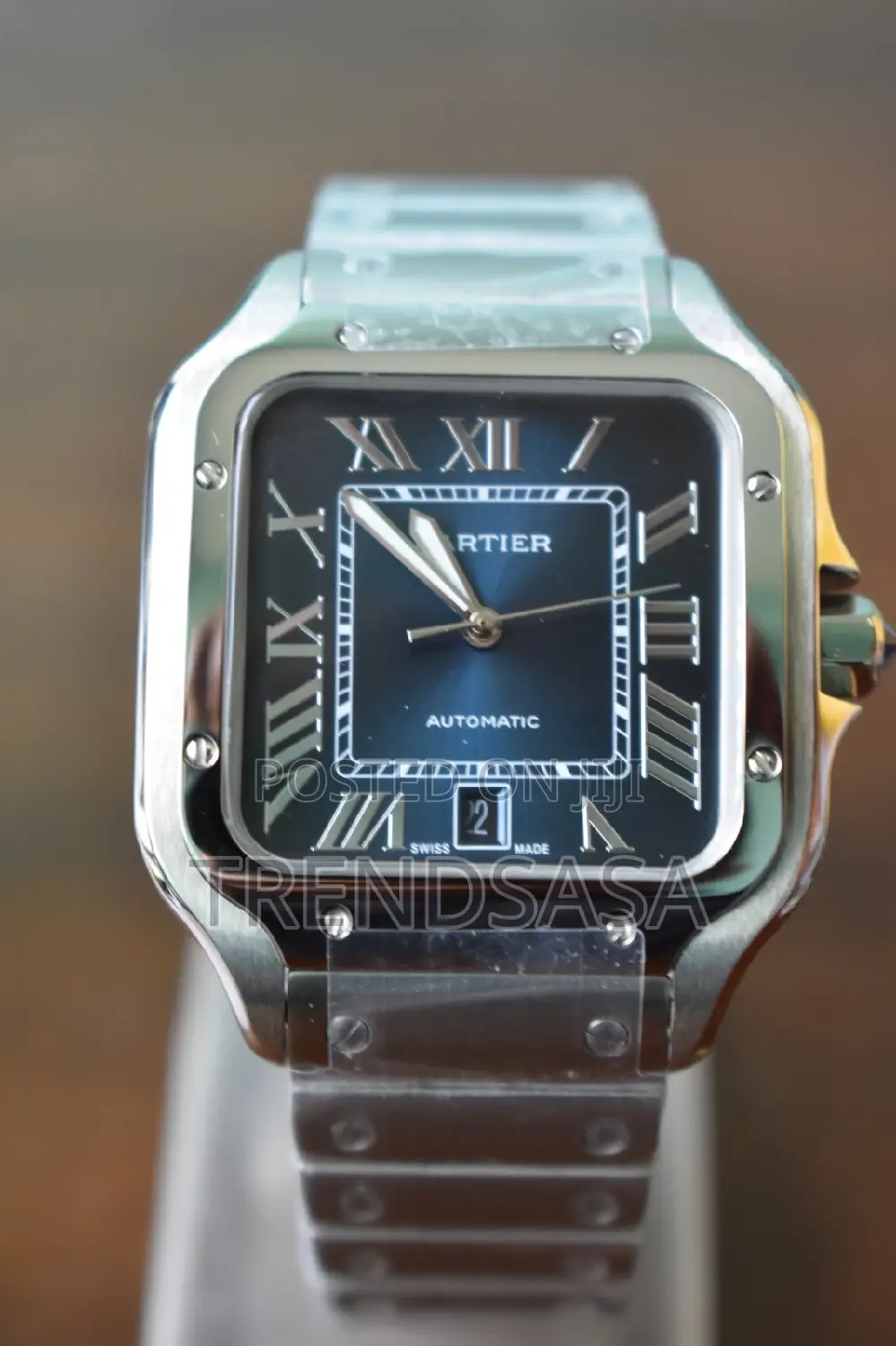 Cartier Santos De Cartier Blue Dial Stainless Steel