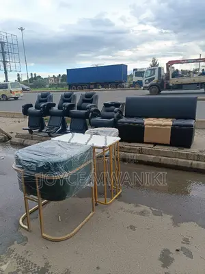 3 Barber Seats, Sink, Waiting Bench and Manicure Set 