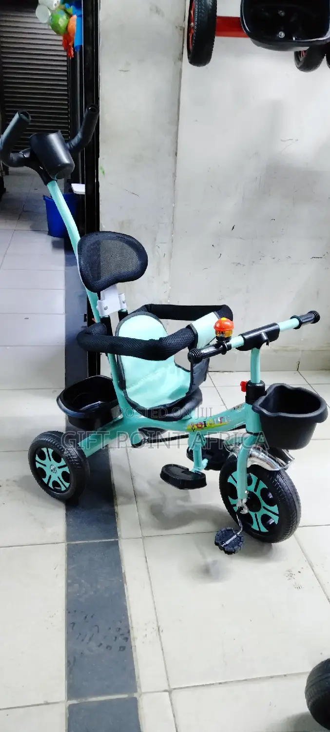 Kids Push Handle Three Wheel Tricycle