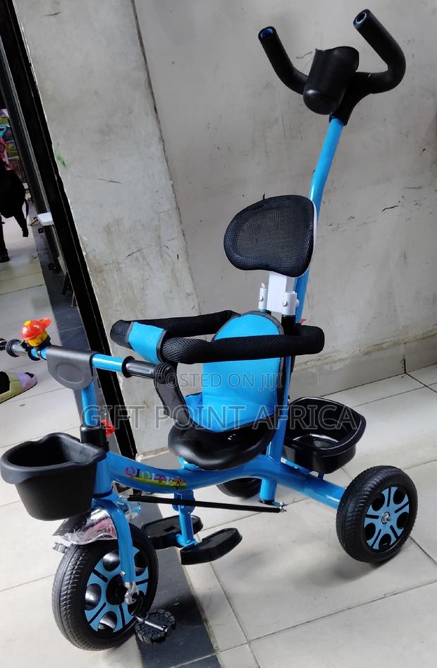 Blue Push Handle Kids Triacycle - thumbnail 2