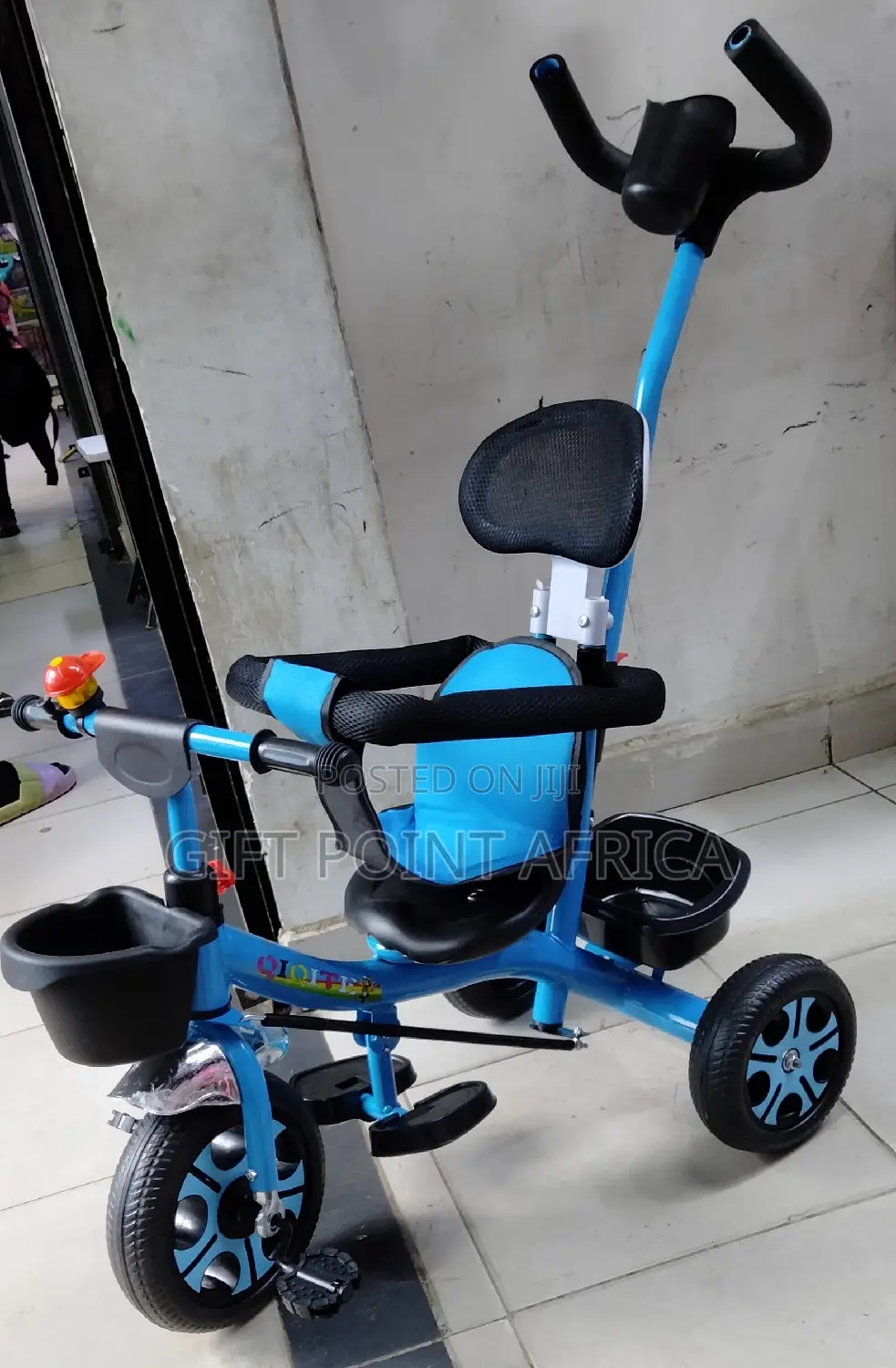 Blue Push Handle Kids Triacycle