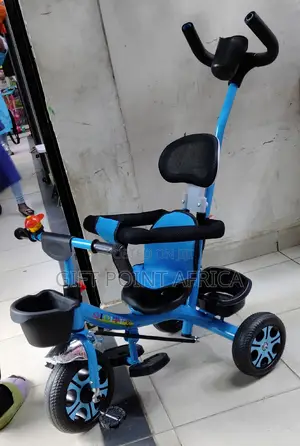 Push Handle Blue Tricycle