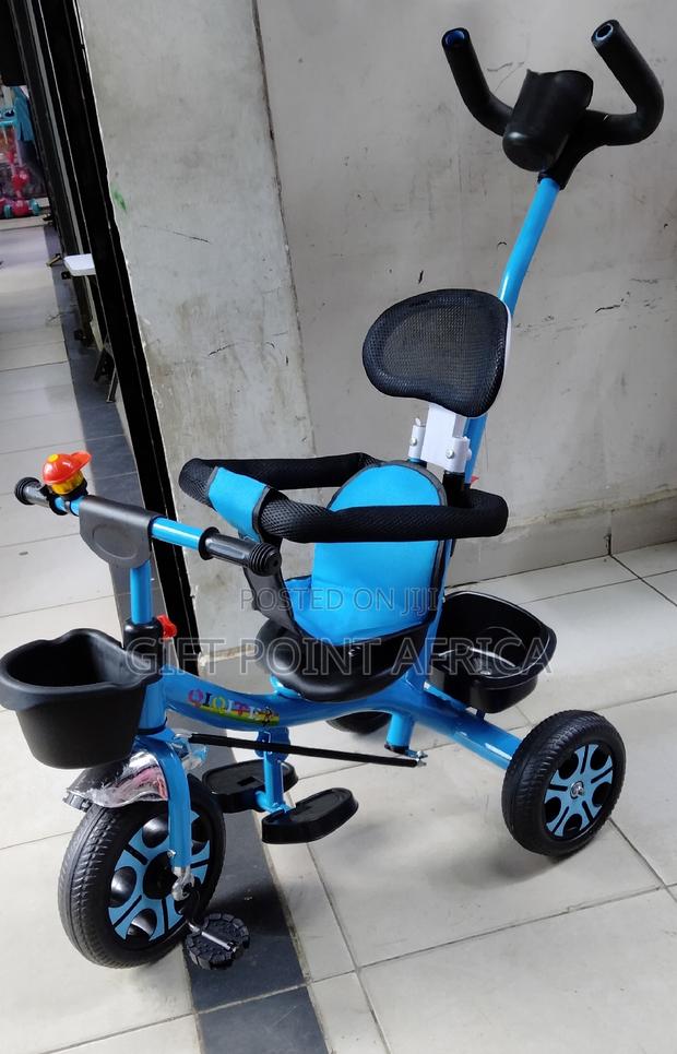 Push Handle Blue Tricycle