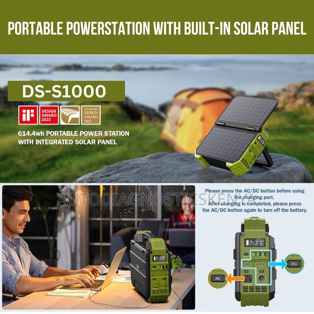 2000watts Portable Power Station With Built-in Solar Panel - main view