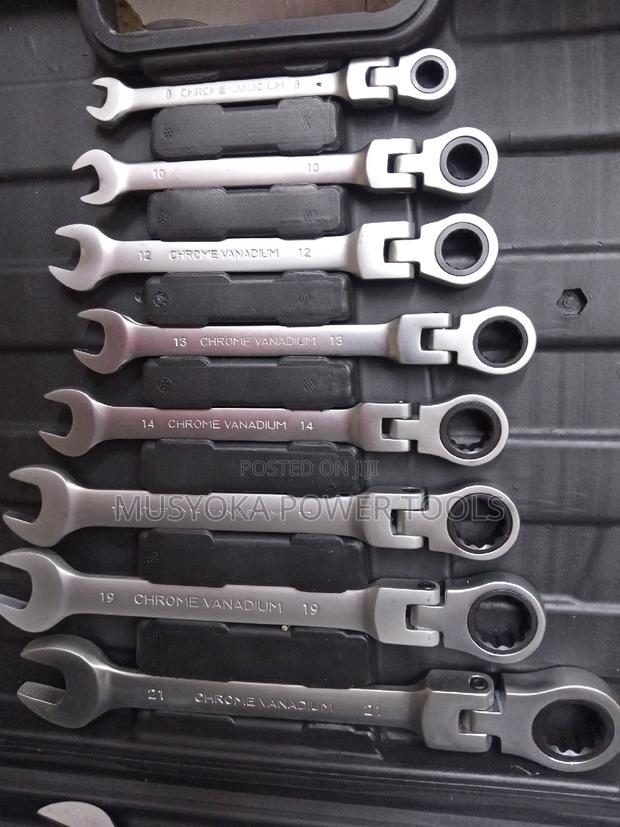 13pcs Flex Head Ratcheting Wrench Set-