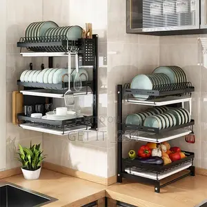 3layer Height Adjustable High Quality Dishrack With Drain Tr