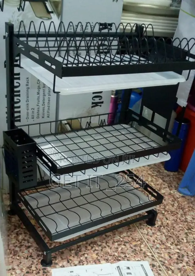 3layer Height Adjustable High Quality Dishrack With Drain Tr