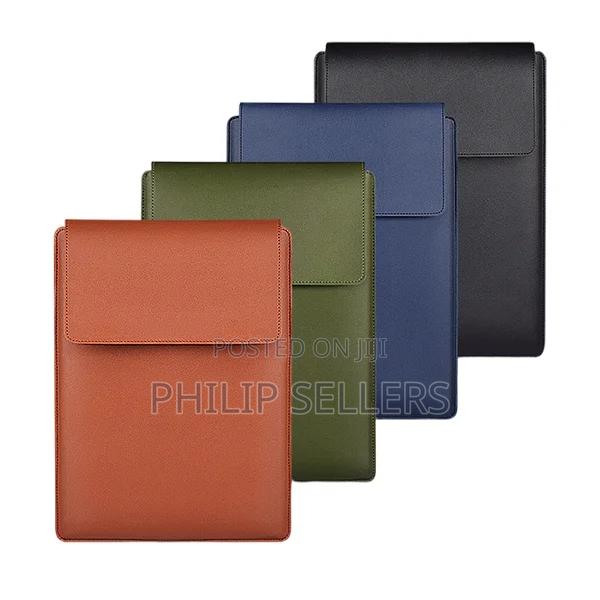 Pu Leather Case Macbook Air Pro Laptop Sleeve Bag Stand - thumbnail 3
