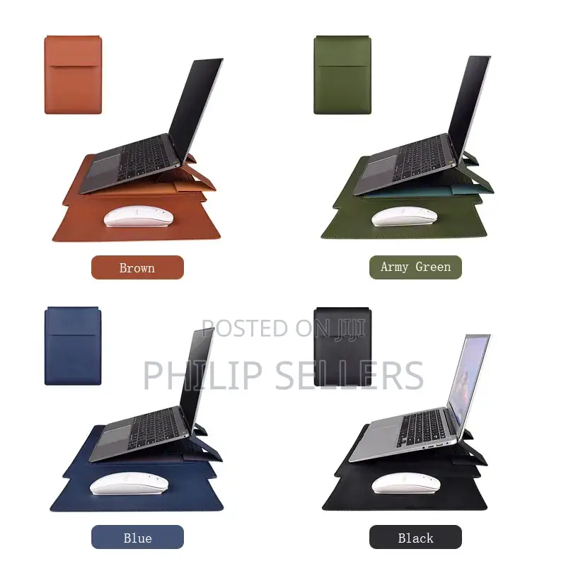 Pu Leather Case Macbook Air Pro Laptop Sleeve Bag Stand