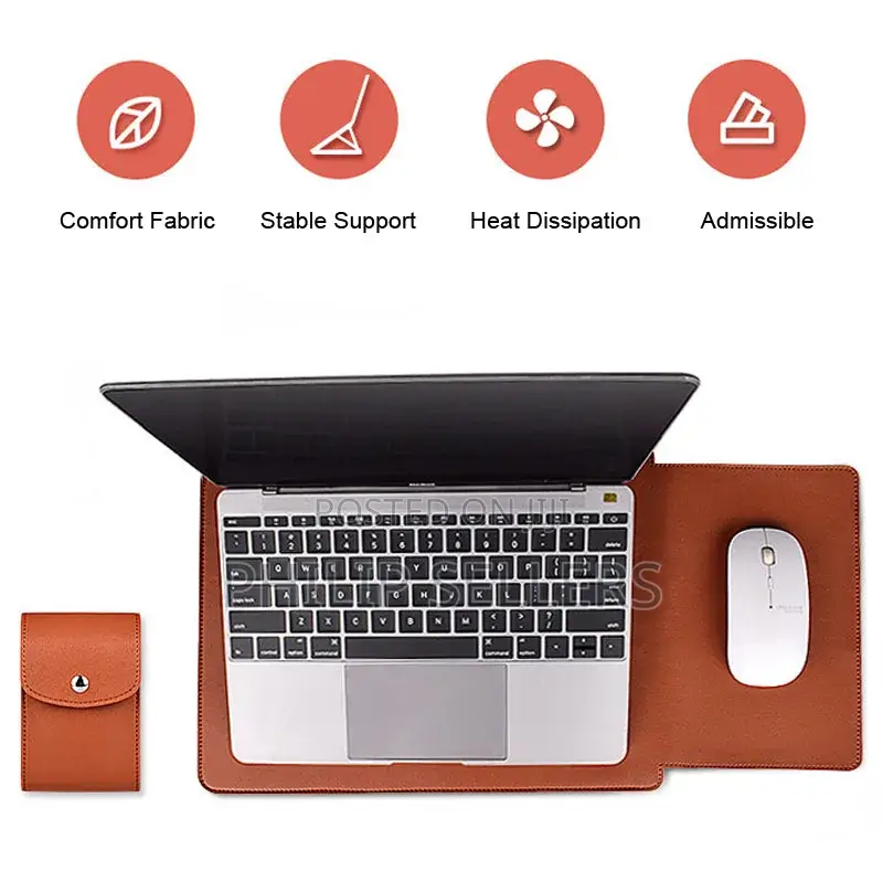 Pu Leather Case Macbook Air Pro Laptop Sleeve Bag Stand