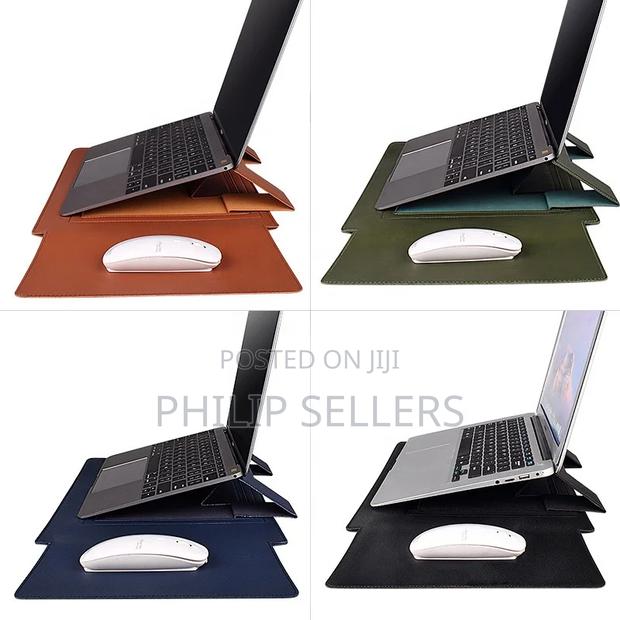Pu Leather Case Macbook Air Pro Laptop Sleeve Bag Stand - thumbnail 10
