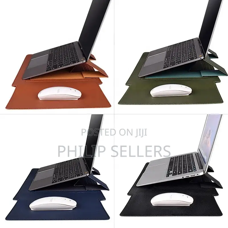 Pu Leather Case Macbook Air Pro Laptop Sleeve Bag Stand