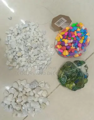 White Pebble Stones Colored